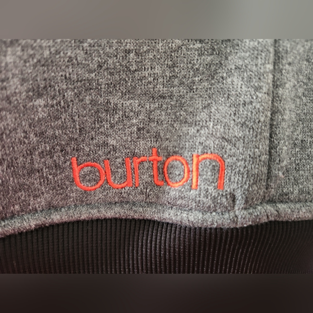 Burton Gray Black Hooded Zip Front Vest Size Medium - Picture 3 of 9